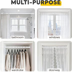 White Tension Rods 28 to 84 Inch,1"Heavy Duty Spring Tension Curtain Rod，No Slip No Drill Adjustable Shower Tension Curtain Rod for Bathroom, Window, Closet & Wardrobe（Sectional Assembled Rod）