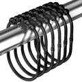 MENGJINGO 12PCS Wide Shower Curtain Hooks Rings, Rust Proof Stainless Steel, Heavy Duty Shower Hooks Rings for Bathroom Shower Rods Curtains Liners, Easy Glide Rollers, Set of 12, Chrome