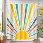 AmazerBath Shower Curtain, Cloth Ombre Black Shower Curtain Set with 12 Hooks, Washable Fabric Black and White Shower Curtain, Rustic Farmhouse Bathroom Shower Curtain, 72x72 Inches