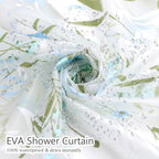 EVA Waterproof Shower Curtain Liner - Matte Clear & Frosted Design with 12 Hooks, Soft Touch, Privacy & Light Transparency, Ideal for Bathroom Decor (Fragrant Grass, 72" x 72")