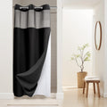 River Dream Waffle No Hook Shower Curtain with Liner,Navy Blue,71x74