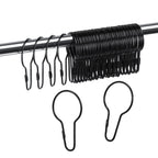 Queekay 60 Pcs Metal Shower Curtain Hooks Reusable Hanging Clips, Silver