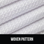 GORILLA GRIP White Waffle Style Textured Fabric Shower Curtain, 72x72