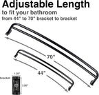 JS Jackson Supplies Double Curved Shower Rod, Metal Construction, Adjustable Between 44 to 70 Inches, Aluminum Rods and Zinc Mounting Hardware, Quality Modern Bathware, Black Finish
