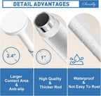 SUNALLY Shower Curtain Rod Adjustable 32-61 in Tension Curtain Rods, White