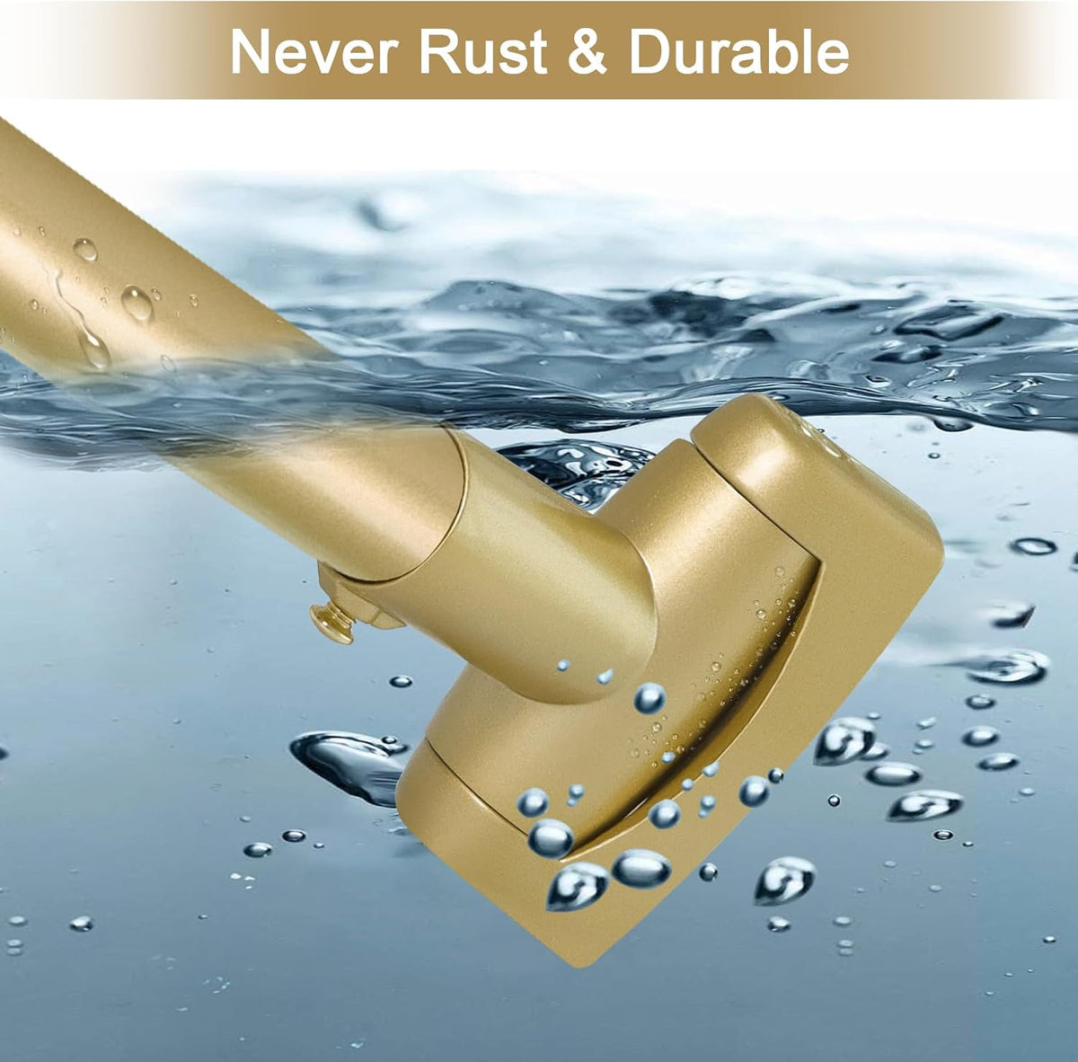 YNL Curved Shower Curtain Rod 35-82In(2.9-6.8Ft), Gold Round Rustproof Shower Rod for Bathroom Bathtub, Adjustable Arched Shower Curtain Rod, Never Rust|Extra Space|Non-Slip|Expandable|Need to Drill