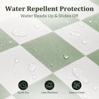 Ohocut Checkered Shower Curtain, Sage Green Shower Curtains for Bathroom, Cute Retro Checkboard Shower Curtain Vintage Aesthetic, Washable Fabric Bath Curtain 72''x72''