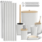 Clara Clark Black Bathroom Set, Shower Curtain Set, Bathroom Accessory Set