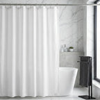 Waterproof Fabric Shower Curtain Liner, TPU Coated, PEVA-Free & Odorless, Hotel Quality, 3 Magnets, Rust-Proof Metal Grommets, Machine Washable, White, 72x72 Inch