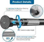 AIZESI 2 Pack Tension Curtain Rod 23-46 Inch Tension Rods No Drill, Black