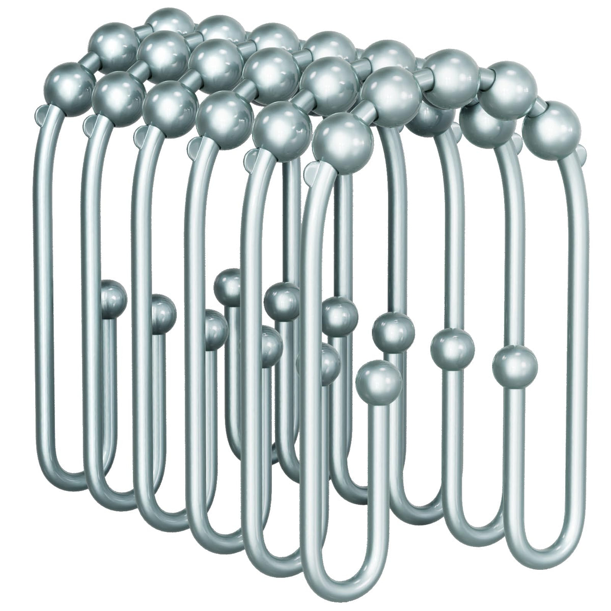 AmazerBath Shower Curtain Hooks, Gold Shower Curtain Hooks Rust Proof, Non-Slip Simple Double Hook Shower Curtain Hooks for Shower Curtain, Sturdy Shower Curtain Rings, 12Pcs