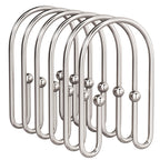 AmazerBath Shower Curtain Hooks, Gold Shower Curtain Hooks Rust Proof, Non-Slip Simple Double Hook Shower Curtain Hooks for Shower Curtain, Sturdy Shower Curtain Rings, 12Pcs