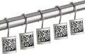 Creative Scents Silver Shower Curtain Hooks Decorative | Set of 12