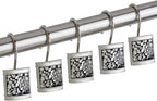 Creative Scents Silver Shower Curtain Hooks Decorative | Set of 12