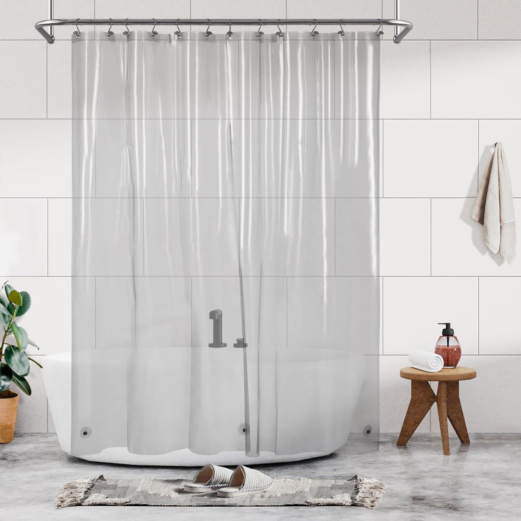 Barossa Design Oeko-tex Certified Shower Curtain Liner Standard Size, Clear
