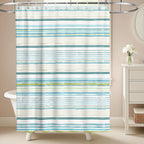 Nautical Green Sea Turtles Beach Theme Fabric Shower Curtain Sets Bathroom Blue Ocean Decor with Grommets and Hooks - 72 x 72 Inch Teal