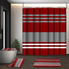 Bathroom Sets with Shower Curtain and Rugs, Set of 4, Checkered