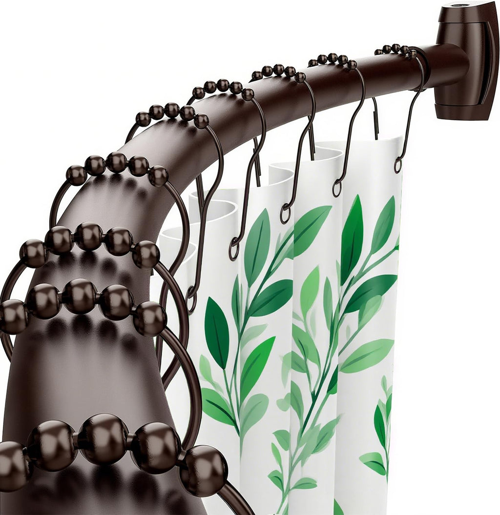 Curved Shower Curtain Rod for Bathroom, 40-72 Inches Adjustable Shower Rod