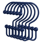 Amazer Gold Shower Curtain Hooks, 12PCS Minimalist Simple Double Shower Curtain Rings, Rust-Resistant Metal Shower Hooks Shower Curtain Hangers, Shower Rings for Bathroom Shower Rods Curtains