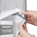 No Hook Shower Curtain with Liner Set Hotel Waffle Curtain White 72W X 75L