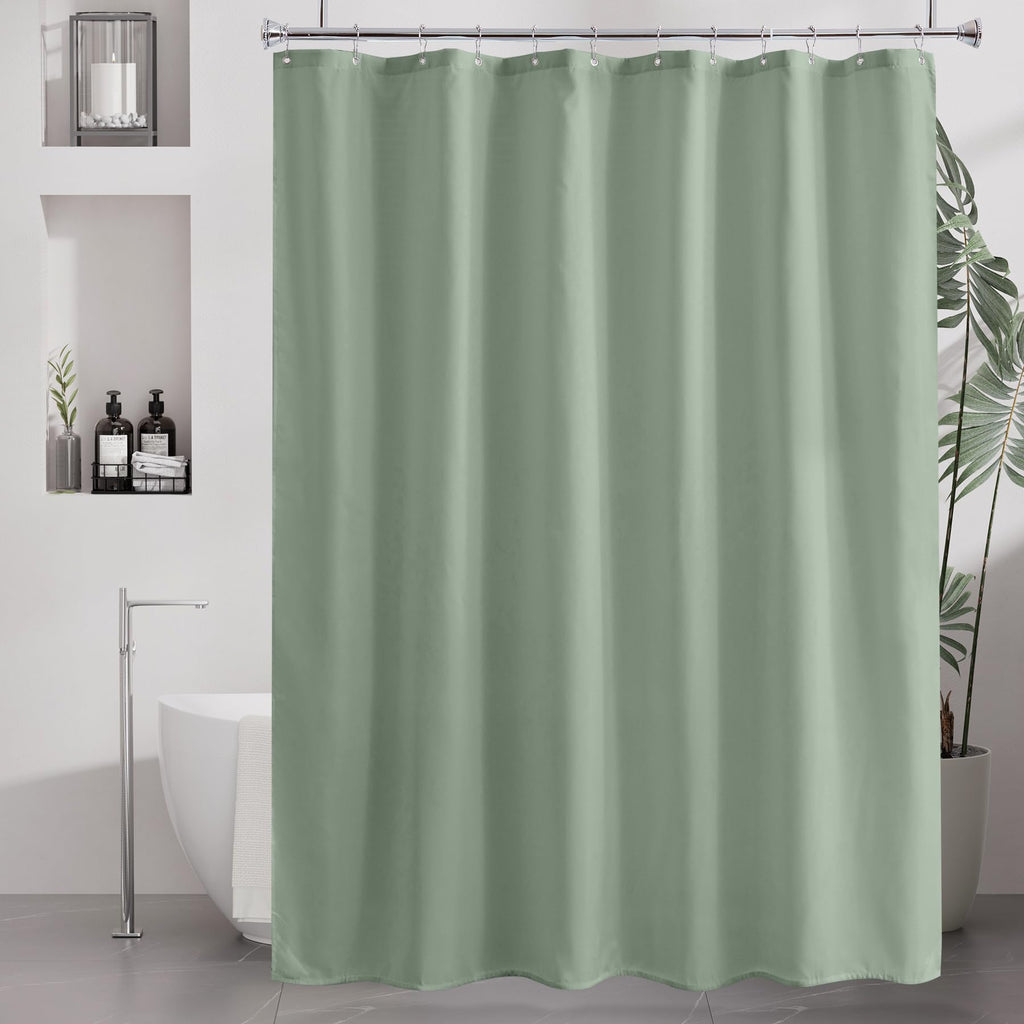 Amazer Ivory Shower Curtain Liner, Ivory Fabric Shower Liner, 2-in-1 Bathroom Shower Curtain and Liner, 12 Grommet Holes, Water Proof, Machine Washable, Hotel Quality, 72 x 72 Inches