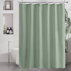 Amazer Ivory Shower Curtain Liner, Ivory Fabric Shower Liner, 2-in-1 Bathroom Shower Curtain and Liner, 12 Grommet Holes, Water Proof, Machine Washable, Hotel Quality, 72 x 72 Inches
