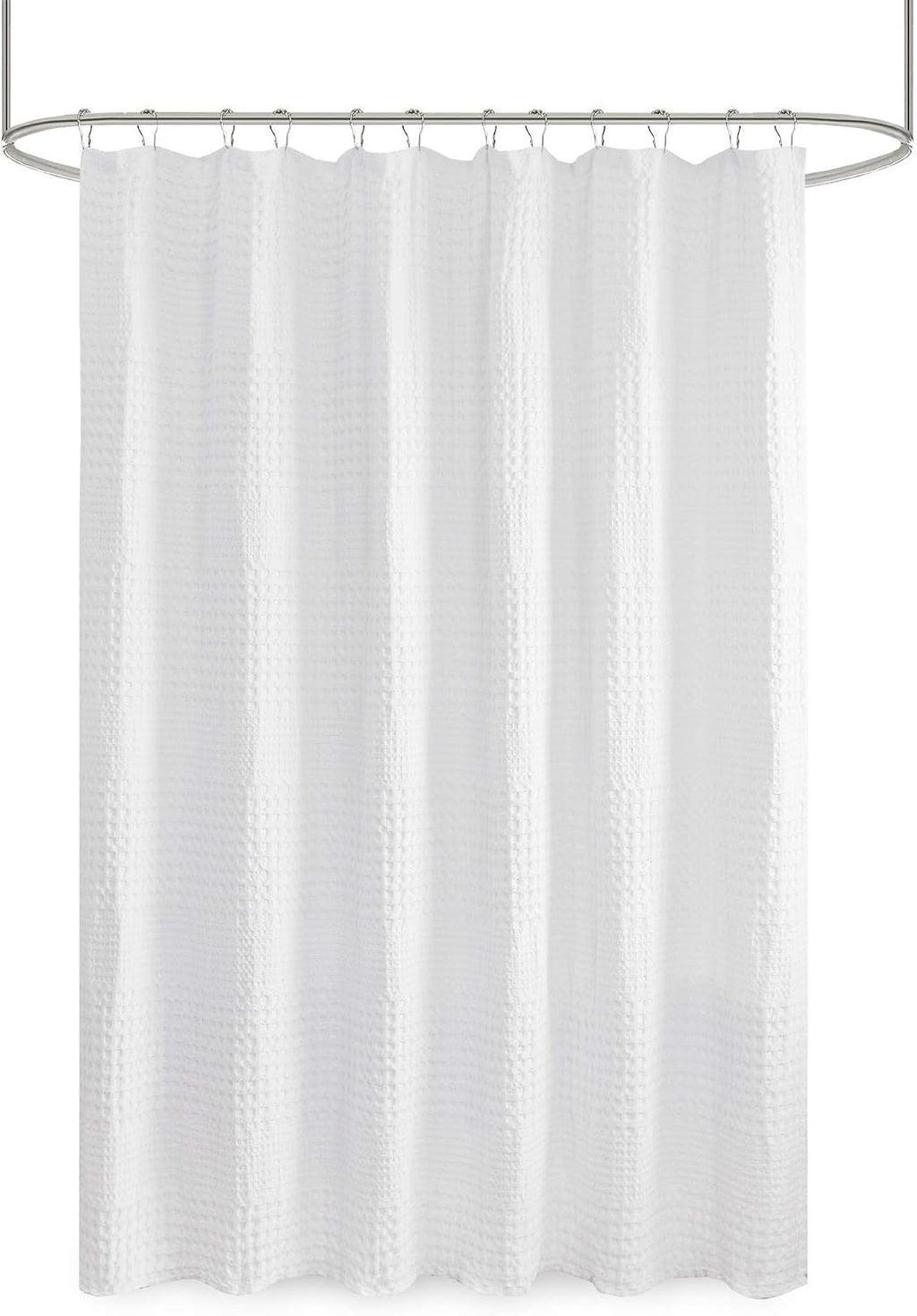 Madison Park Arlo Shower Curtain for Bathroom, 72 x 72, White