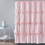 CHICTIE Decorative Shower Curtain Hooks, Bow Knot Shower Curtain Rings Hooks for Bathroom Baby Kids Room Rustproof Shower Hooks (Pink)