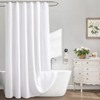 White Waffle Weave Shower Curtain 258GSM Heavyweight Cotton Fabric 72Wx72L
