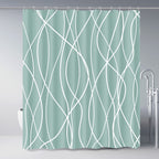 Striped Shower Curtain for Bathroom, Grey White, 72" W x 72" L