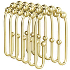 AmazerBath Shower Curtain Hooks, Gold Shower Curtain Hooks Rust Proof, Non-Slip Simple Double Hook Shower Curtain Hooks for Shower Curtain, Sturdy Shower Curtain Rings, 12Pcs