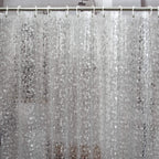 Bostofy Waterproof Shower Curtain Liner 8G EVA Thick Shower Curtain with Heavy Duty 3 Bottom Magnets, Shower Liner for Shower Stall, Bathtubs, 3D Pebble Pattern, 72 x 72,12 Hooks