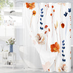 Gibelle 3 in 1 Sage Green Watercolor Floral Shower Curtain Liner Set, 72x72