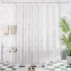 AmazerBath Black Shower Curtain Liner Plastic, Thick PEVA Shower Curtain Black, Dark Shower Liner Heavy Duty 8G, Black Bathroom Curtain Waterproof with 3 Weighted Stones and 12 Grommets, 72x72 Inches