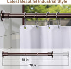 BRIOFOX Shower Curtain Rod Adjustable 18-78 Inch, No Drilling Non Slip Stainless Steel Spring Tension Curtain Rod for Window or Bathroom, Bronze