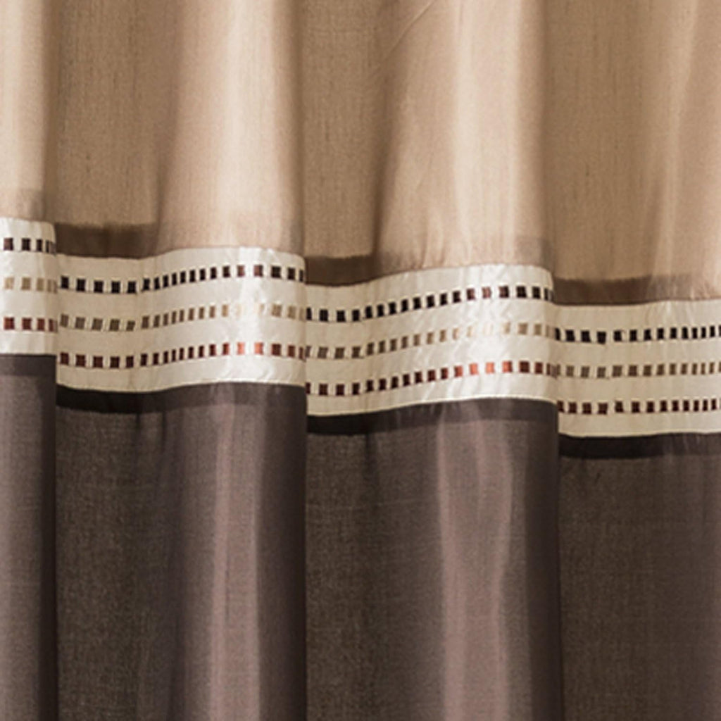 Lush Decor Terra Shower Curtain Single 72" W x 72" L Beige & Brown - Fabric Shower Curtains for Bathroom - Neutral Bathroom Curtain - Modern Glam Décor