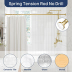 ENJOYBASICS 1" Gold Shower Curtain Rod, 30-76" Adjustable, Secure Tension