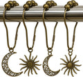 Celestial Shower Curtain Hooks 12 Pack of Sun and Moon Decor Theme Comes with a Bronze Shower Curtain Hooks for Celestial Boho Goth Witchy Shower Curtain (12)