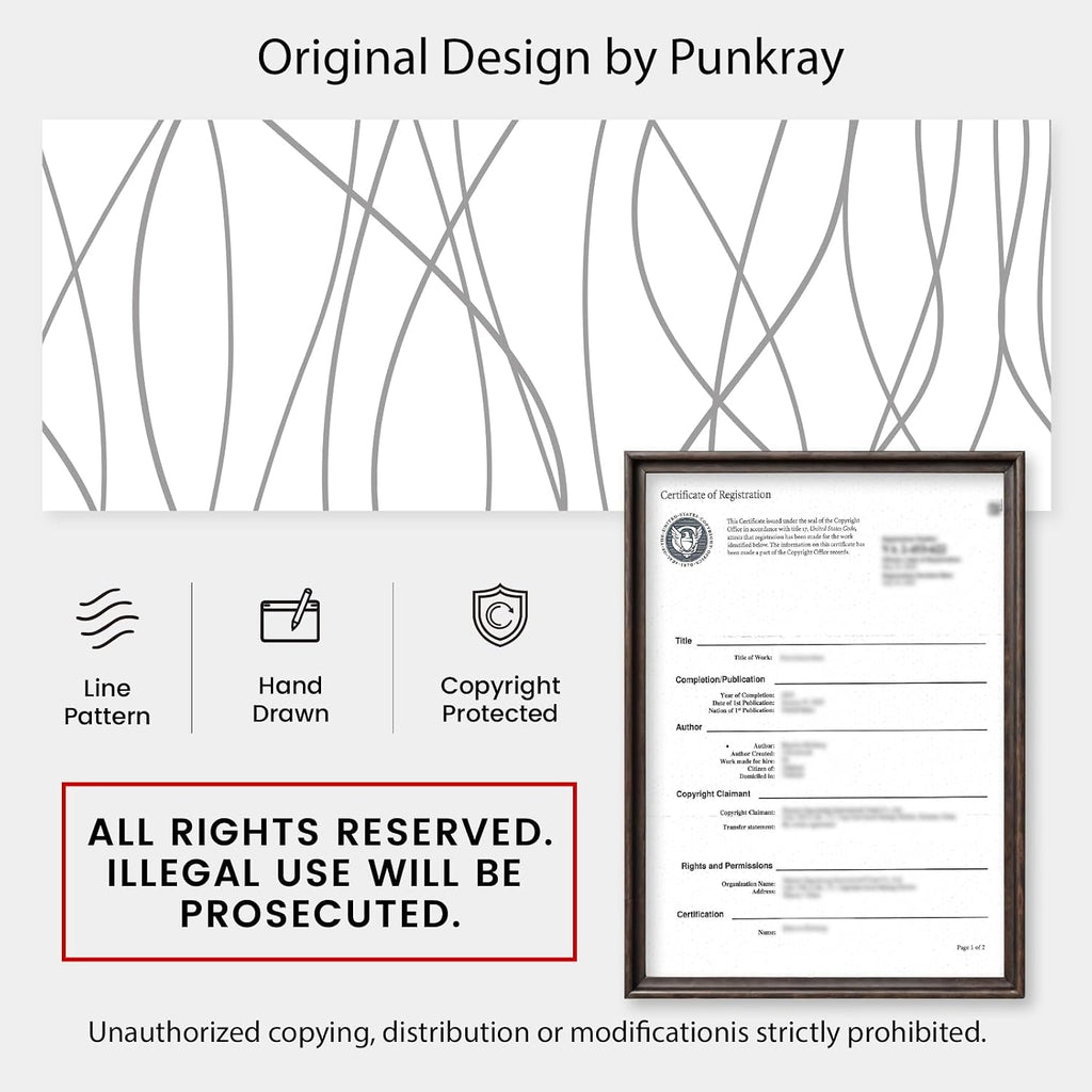 Striped Shower Curtain for Bathroom, Grey White, 72" W x 72" L