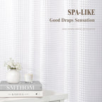 White Waffle Weave Shower Curtain 258GSM Heavyweight Cotton Fabric 72Wx72L