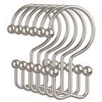 Amazer Gold Shower Curtain Hooks, 12PCS Minimalist Simple Double Shower Curtain Rings, Rust-Resistant Metal Shower Hooks Shower Curtain Hangers, Shower Rings for Bathroom Shower Rods Curtains