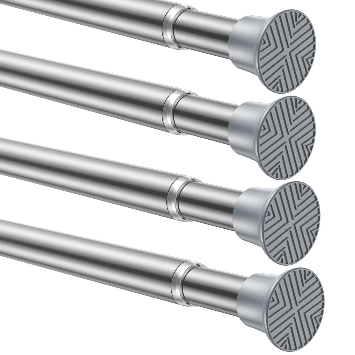 Spring Tension Curtain Rod 32-76 inch, White