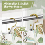 Amazer Gold Shower Curtain Hooks, 12PCS Minimalist Simple Double Shower Curtain Rings, Rust-Resistant Metal Shower Hooks Shower Curtain Hangers, Shower Rings for Bathroom Shower Rods Curtains