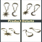 Celestial Shower Curtain Hooks 12 Pack of Sun and Moon Decor Theme Comes with a Bronze Shower Curtain Hooks for Celestial Boho Goth Witchy Shower Curtain (12)