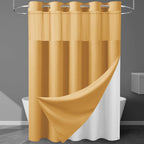 256GSM Heavyweight Ringless Waffle Shower Curtain with Liner, 71x74, White