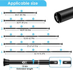 2Pcs Tension Curtain Rod 31 To 76 Inch Black Shower Curtain Rod