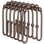 AmazerBath Shower Curtain Hooks, Gold Shower Curtain Hooks Rust Proof, Non-Slip Simple Double Hook Shower Curtain Hooks for Shower Curtain, Sturdy Shower Curtain Rings, 12Pcs
