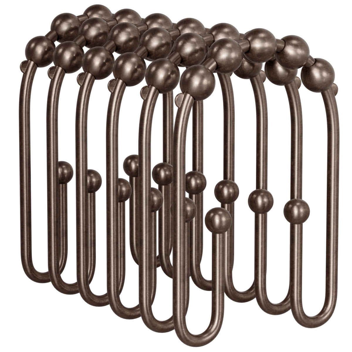 AmazerBath Shower Curtain Hooks, Gold Shower Curtain Hooks Rust Proof, Non-Slip Simple Double Hook Shower Curtain Hooks for Shower Curtain, Sturdy Shower Curtain Rings, 12Pcs