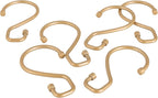 Bath Bliss 12 Pack S-Hook Shower Curtain Rings | Bathroom | Metal S Shaped Hooks | Easy Glide | Easy to Install | Hang Mugs, Pans, Towels | Satin Gold
