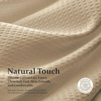 Dynamene Waffle Shower Curtain 256 GSM Heavy Duty Fabric 72x72 Beige/Khaki